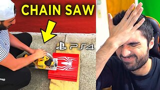 SKizzle Reacts to PlayStation Fanboy Brutally DESTROYING His PS4 PRO.. Over Spiderman on PC?