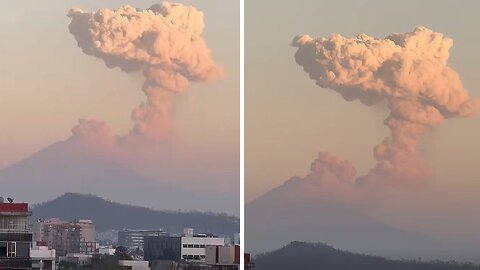 Mexico’s most active volcano Popocatépetl sends plume of ash into sky