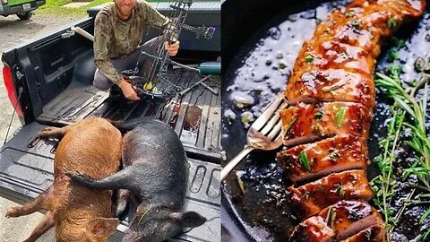 INCREDIBLE Wild Pork Recipe! Spot and Stalk BowHunt Catch Clean Cook