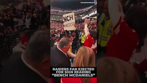 Raiders fan EJECTED for sign reading "BENCH MCDANIELS" #shorts #raiders #nfl