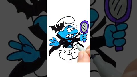 How to draw and paint Vanity The Smurfs Dracula Halloween #shorts