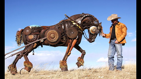 Cowboy Welds Scrap Metal Sculptures