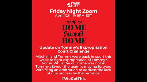 Stand4THEE Friday Night Zoom April 12 - Update on Tommy's case
