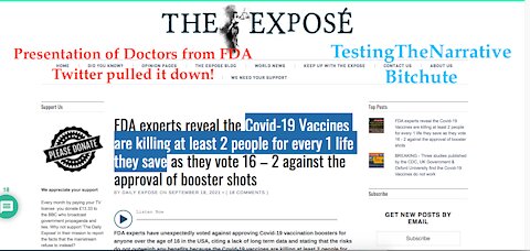 DR.'S AND FDA EXPERT COVID-19 VACCINES ARE KILLING AT LEAST 2 PEOPLE FOR EVERY 1 LIFE SAVED.