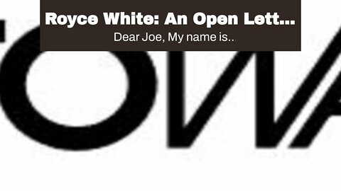 Royce White: An Open Letter to Joe Biden