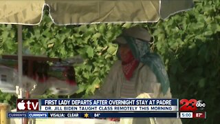 First Lady departs from Bakersfield after overnight stay