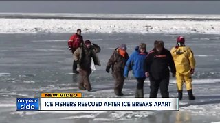Dozens rescued after ice broke while fishing