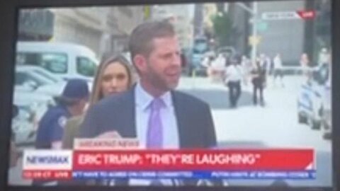 BACKGROUND CHANGES MID-SENTENCE DURING LIVE ERIC TRUMP INTERVIEW