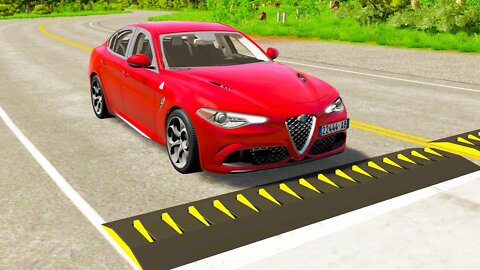 Alfa Romeo Giulia vs Spikes – BeamNG.Drive