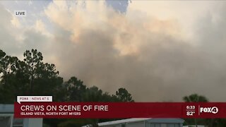 8-acre fire blazing in North Fort Myers