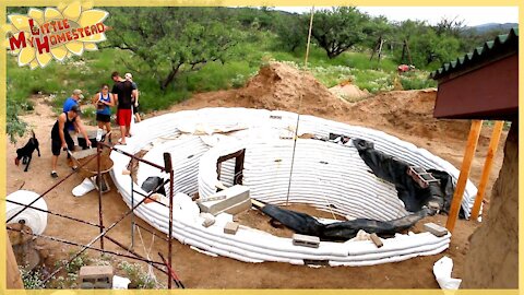 Foundation for 2nd Story | Underground Earthbag Building | Weekly Peek Ep51