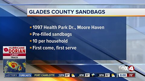 Sandbags announced for Glades and DeSoto Counties