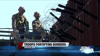 Soldiers take on fortifying border, awaiting migrant caravan