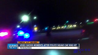 New video shows moments after squad car was hit in Pewaukee