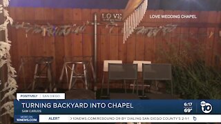 Local woman turns backyard into wedding chapel