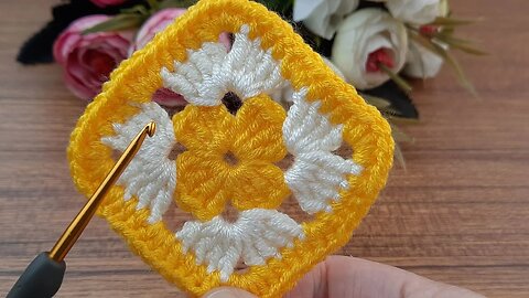 ✅️Super easy crochet small motif model guaranteed to make 50 per day #stitch #crochet #knitting