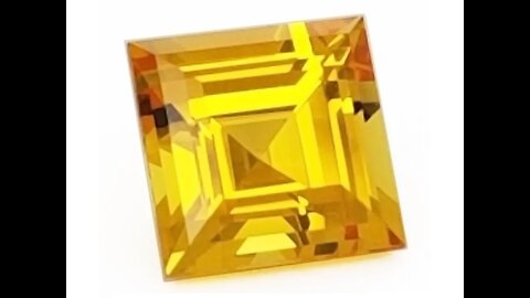 Chatham Square Step Cut Yellow Sapphire: Lab-grown yellow sapphire