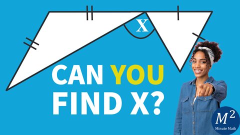 The Classic Find "X" Math Problem. Can you find the measurement of angle X? | Minute Math #geometry