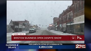 Bristow Business Open Despite Snow