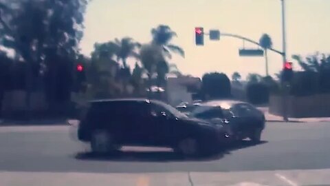 Driver fails to yield to oncoming traffic at an intersection!