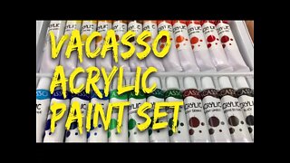 Vacasso Acrylic Paint Set (24 colors x 12ml) Unboxing