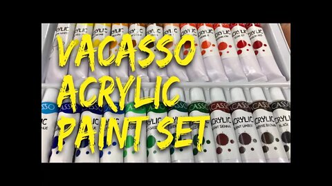 Vacasso Acrylic Paint Set (24 colors x 12ml) Unboxing