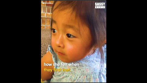 Cute & sweet baby girl tells Adoptive Mom how they met❤️❤️
