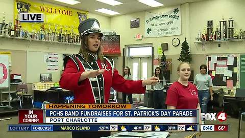 High school band fundraises for holiday parade in March - 8:30am live report