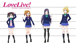 Love Live! | Characters Height Comparison