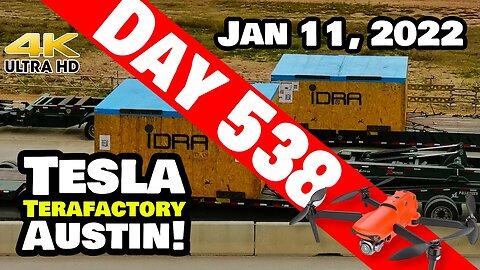 Tesla Gigafactory Austin 4K Day 538 - 1/11/22 - Tesla Texas - GIGA PRESS #4 ARRIVES AT GIGA TEXAS!