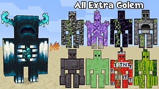 Warden Vs All Extra GOLEM / Minecraft Mob Battle - BEDROCK Golem - TNT Golem