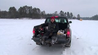 MidWest Outdoors TV Show #1552 - John Andrew on the ice in northern Wisconsin.