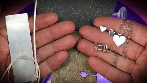 Making Silver Heart Shaped Jewelry Set Using Only Basic Tools