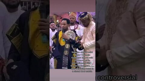 Nigerian Pastor won a belt in International Spiritual Wrestling Championship after defeating Satan.