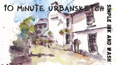 10 Minute Simple Urban Sketch - Watercolour First then Pen