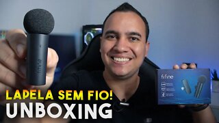 FIFINE M6 - MICROFONE de LAPELA SEM FIO! Unboxing e testes