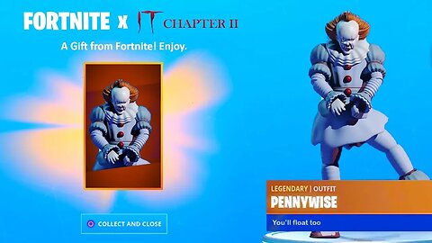 The New "PENNYWISE" Skin In Fortnite! (FORTNITE X IT CHAPTER 2 EVENT!)