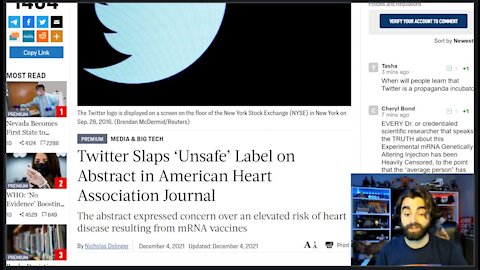 American Heart Association Publication CONFIRMING Heart Risks From Vaccine, Twitter CENSORS