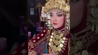 Cantiknya Pengantin Memakai Pakaian Adat Palembang di hari Pernikahan #shorts #shortvideo #short