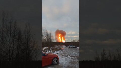 Explosion of gas pipe in Leningrad district #explosion #fire