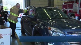Drive-thru TOYS FOR TOTS donation drive held at Olmsted Township Fire Department