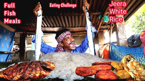 Mukbang Mural fish Jeera white rice Goat fish fry fish curry Eating Challenge|MUKBANG EATING