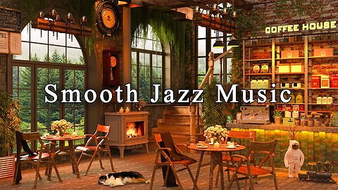 Smooth Jazz Music ☕ Rainy Autumn Day in Cozy Coffee Shop Ambience ~ Relaxing Jazz Instrumental Music