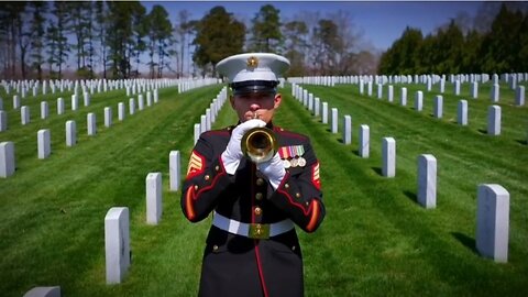 Marine Honors Fallen Veteran with Taps