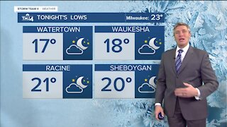 Lows drop into the teens Wednesday evening