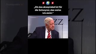 Helmut Schmidt über die Migration und Bevölkerungswachstum - gibt keine Empfehlung an die Schweiz