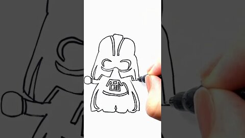 How to draw and paint Baby Darth Vader Chibi so cute