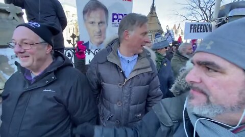 Maxime Bernier - PPC March to the Hill for the Truckers - LIVE RAW FOOTAGE