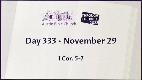 Through the Bible 2022 (Day 333)