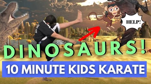 10 Minute Karate For Kids | Dinosaur Lesson | Dojo Go (Week 52)